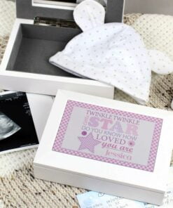 Personalised Twinkle Girls White Keepsake Box