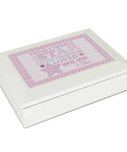 Personalised Twinkle Girls White Keepsake Box