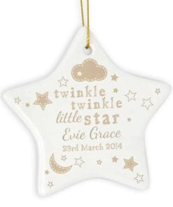 Personalised Twinkle Twinkle Ceramic Star Decoration