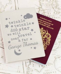 Personalised Twinkle Twinkle Cream Passport Holder