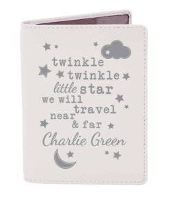 Personalised Twinkle Twinkle Cream Passport Holder