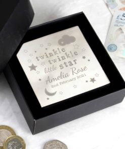 Personalised Twinkle Twinkle Square Money Box