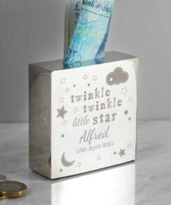 Personalised Twinkle Twinkle Square Money Box