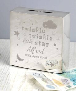 Personalised Twinkle Twinkle Square Money Box