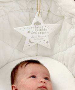 Personalised Twinkle Twinkle Wooden Star Decoration