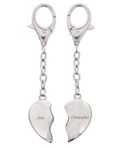 Personalised Two Hearts Keyring
