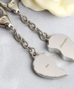 Personalised Two Hearts Keyring