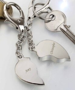 Personalised Two Hearts Keyring