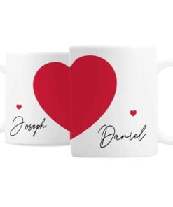 Personalised Two Hearts Mug Set
