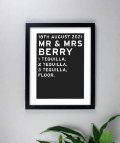 Personalised Typography Black Framed Print