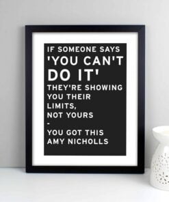 Personalised Typography Black Framed Print