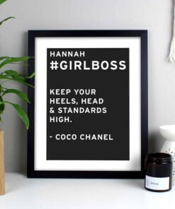 Personalised Typography Black Framed Print