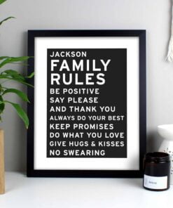 Personalised Typography Black Framed Print