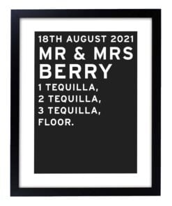 Personalised Typography Black Framed Print