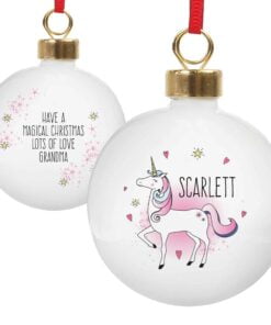 Personalised Unicorn Bauble