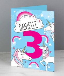 Personalised Unicorn Birthday Card