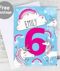 Personalised Unicorn Birthday Card