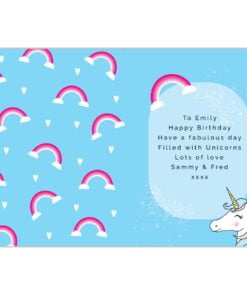 Personalised Unicorn Birthday Card