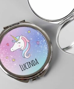 Personalised Unicorn Compact Mirror