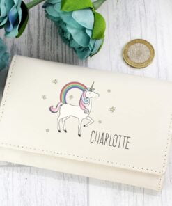 Personalised Unicorn Cream Purse