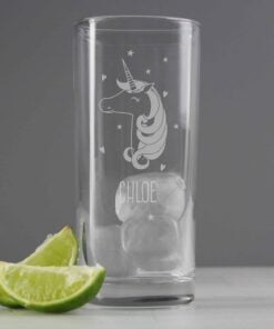 Personalised Unicorn Engraved Hi Ball Glass