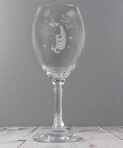 Personalised Unicorn Engraved Wine Glass