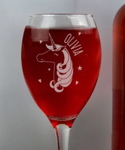 Personalised Unicorn Engraved Wine Glass