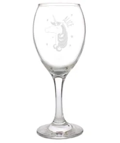Personalised Unicorn Engraved Wine Glass