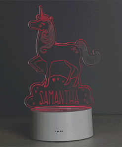 Personalised Unicorn LED Colour Changing Night Light