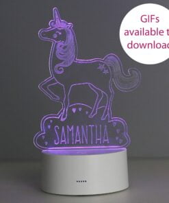 Personalised Unicorn LED Colour Changing Night Light