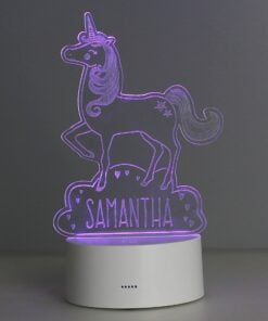 Personalised Unicorn LED Colour Changing Night Light