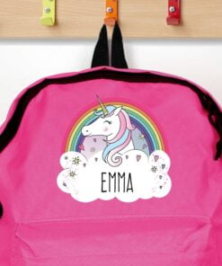 Personalised Unicorn Pink Backpack