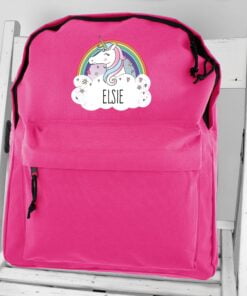 Personalised Unicorn Pink Backpack