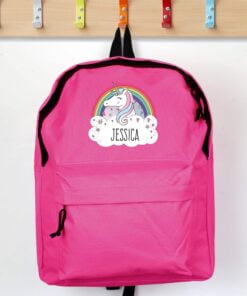 Personalised Unicorn Pink Backpack