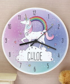 Personalised Unicorn Wooden Clock