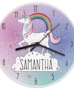 Personalised Unicorn Wooden Clock