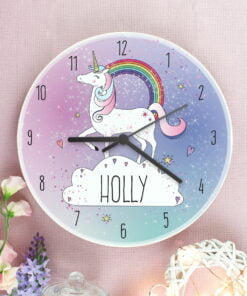 Personalised Unicorn Wooden Clock