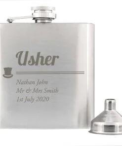 Personalised Usher Hip Flask
