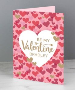 Personalised Valentine’s Day Confetti Hearts Card