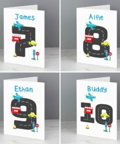Personalised Vehicles Birthday Card