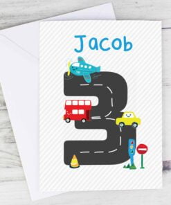 Personalised Vehicles Birthday Card