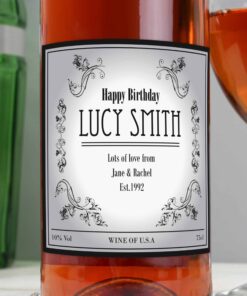 Personalised Vineyard Rose Wine