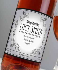 Personalised Vineyard Rose Wine