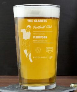 Personalised Vintage Football Supporter’s Pint Glass