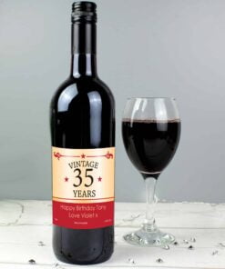 Personalised Vintage Numbers Red Wine