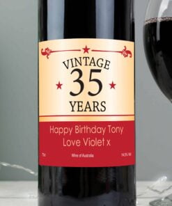 Personalised Vintage Numbers Red Wine