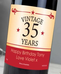 Personalised Vintage Numbers Red Wine