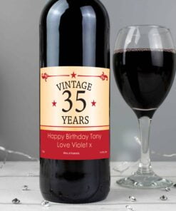 Personalised Vintage Numbers Red Wine