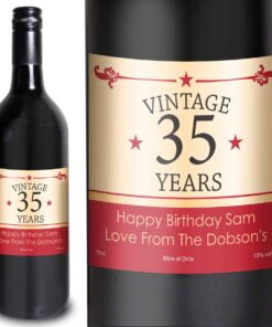 Personalised Vintage Numbers Red Wine