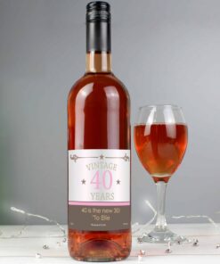 Personalised Vintage Numbers Rose Wine